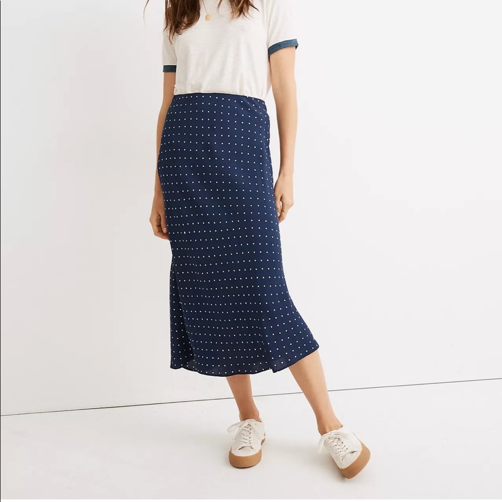 Madewell polka dot slip skirt sz 12